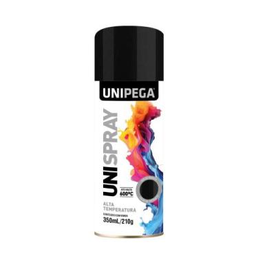 Imagem de Tinta Spray Preto Brilhante 350 Ml Unipega Para Uso Geral Automotivo