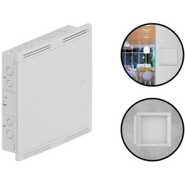 Imagem de Quadro De Sistema Vdi 40x40 Embutir Internet Tv Fibra Pvc Antichamas C