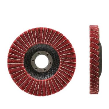 Imagem de 4,5" 115mm Nylon Fiber Flap Polimento Roda Esfregão Disco de Polimento Abrasivo para Rebarbadora Superfície de Metal, 240Grit, 5 peças, 1