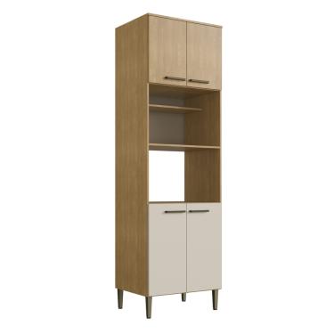 Imagem de Paneleiro Torre Quente 4 Portas 70cm com Pés 100 MDF May Cadorin Móveis - Freijo/Areia