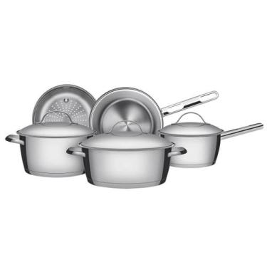 Imagem de Jogo De Panelas Tramontina Em Inox Allegra Caçarola 5 Peças, Prata, 5