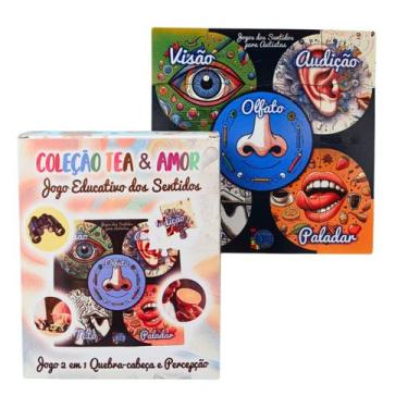 Imagem de Jogo dos 5 Sentidos Educativo Com Placa Quebra-cabeça Divertido - Autl