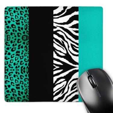Imagem de 3dRose Mouse pad LLC 20 x 20 x 0,65 cm, azul água/preto/branco, estampa animal leopardo e zebra (mp_35444_1)