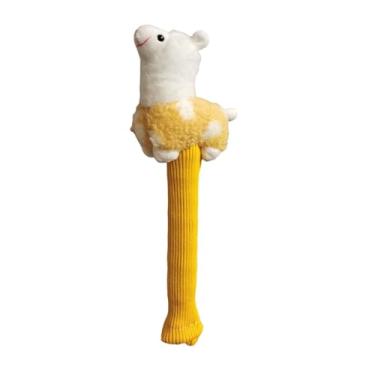 Imagem de Deevoka Capa de cabo de raquete de badminton com cordão, capa antiderrapante de raquete de pelúcia de desenho animado, Amarelo