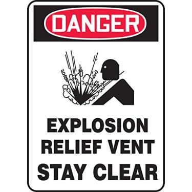 Imagem de Accuform Placa de segurança "Danger Explosion Relief Vent - Stay Clear", Aluma-Lite™, 25 x 17 cm (MCHL247XL)