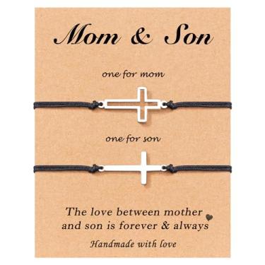 Imagem de Tarsus Ideias de presentes de pulseiras cruzadas para Dia dos Pais, Dia das Mães, Natal, Aniversário, 9 inches, Metal, Sem Pedra Preciosa