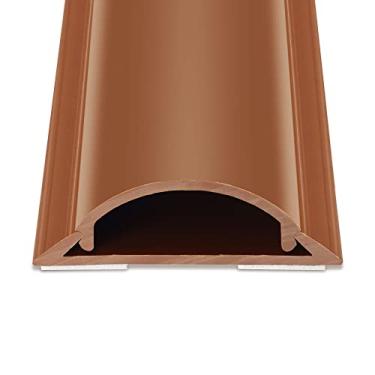 Imagem de Piso oculto de cabo de 86,36 cm, capa de cabo de piso de grande capacidade, capa de fio de piso de PVC rígido, cobertura de cabo de piso para piso de gerenciamento de cabos, capa de piso de cabo marrom, 2X C 17 cm, cavidade do cabo - 2,8 cm (L) x 1 cm (A)