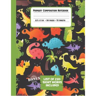 Imagem de Primary Composition Notebook: Cute Dinosaur Draw And Write Primary Story Journal | A Primary Journal Grades K-2 Book With 110 Pages Of Dotted Midline ... Handwriting Practice Notebook For Kids