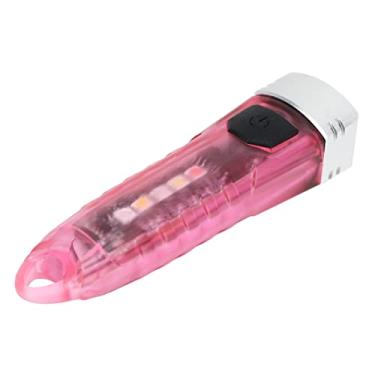 Imagem de Lanterna Pequena de Chaveiro, Mini Lanterna LED de Chaveiro 400LM Portátil IPX6 para Acampar (Rosa Transparente)