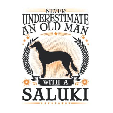 Imagem de Saluki Notizbuch: Saluki Alter Mann Persischer Windhund / 6X9 Zoll / 120 Linierte Seiten