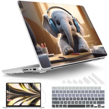 Imagem de Tuiklol Capa para MacBook Pro 16 M4 2024 2023 2022 2021 versão M4 A3404 A3186 M3 A2991 M2 A2780 M1 A2485 Pro/Max com tela retina, Touch ID, capa rígida de plástico + protetor de tela, elefante