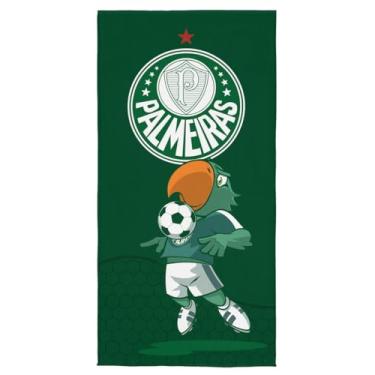 Imagem de Toalha Aveludada Transfer Palmeiras 70 cm x 1,40 m Com 1 peça