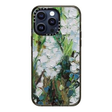 Imagem de CASETiFY Capa Impact para iPhone 15 Pro Max [4X testado contra quedas de grau militar/proteção contra quedas de 2,5 m/compatível com Magsafe] - Impressões de pintura - flores de squill selvagem - preto transparente