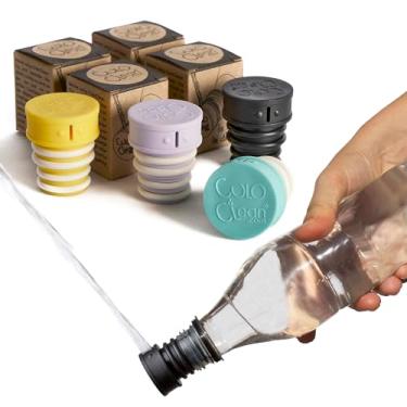 Imagem de CuloClean Bidé portátil para vaso sanitário ou viagem. Compatível com cada garrafa. Discreto, ecológico, mini, idosos, pulverizadores, bio, pessoal, portátil (CuloClean, 4 peças de cores)