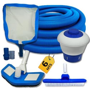 Imagem de Kit de Limpeza e Aspiração Para Piscina Completo Mangueira Peneira Clo