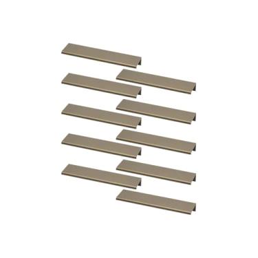 Imagem de Kit 12 Puxador Slim De Gaveta Armario Moveis Tito 64mm (Bronze Fosco)