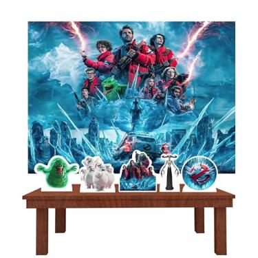 Imagem de Kit Decoração Festa de Aniversário Infantil Painel + Displays Ghostbusters Caça Fantasmas