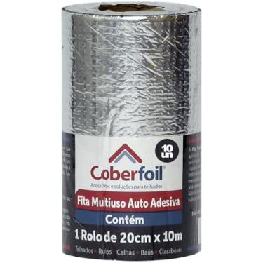 Imagem de Kit 10 Manta Asfáltica Adesiva Multiuso Metalizada 20cmx10m Auto Colante Vedação para Telhados Calhas Rufos Alta Resistência e Durabilidade Vazamentos Vedação Refletiva Aluminizada