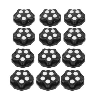 Imagem de 12pçs Rodízio Abs Com Rolamento de Alta Carga, Roda Giratória de Rotação de 360 ° Autoadesiva para Eletrodomésticos (Contas de preta)