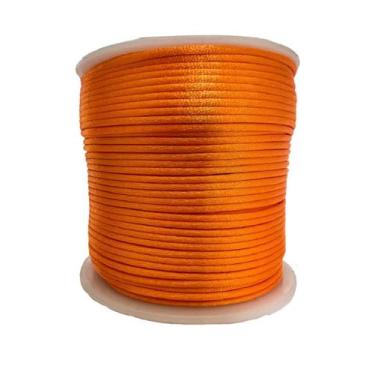 Imagem de Rolo Cordão Fio De Cetim Seda Rabo De Rato 1mm 50m - ArtePunto, Laranj