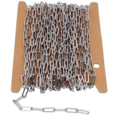 Imagem de THREENEST 16.4-Feet Width 4mm Stainless Steel Paperclip Chains, Flat Wire Soldered Cable Long Craft Chain for Necklace Bracelet Earring Jewelry Making (2144)