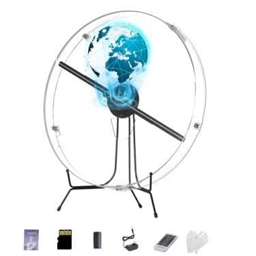 Imagem de HFZ Ventilador 3Dhologram com capa protetora transparente, WiFi e controle de aplicativos, LED de alto brilho, 700 materiais de vídeo, perfeito para feiras e exposições (ventilador holográfico 3D de