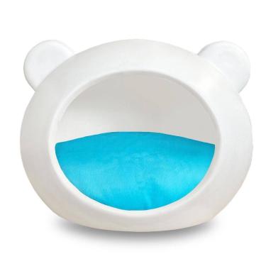 Imagem de Casa Cama Toca Pet Cachorro E Gato Luxo Com Almofada Azul M