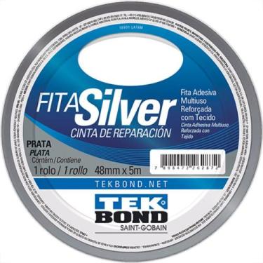 Imagem de Fita Silver Tape Tekbond Prata 48Mmx05Mt