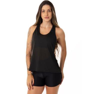 Imagem de Camiseta Fristyle Regatinha Dry Fit Básica Feminina Adulto, Preto, M