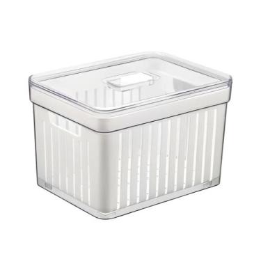 Imagem de Organizador de Geladeira 3,8 Litros Cesto Com Tampa Multiuso Alimentos