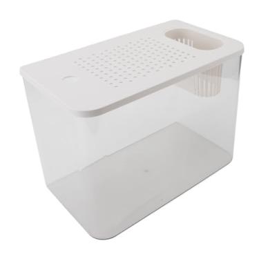 Imagem de 2 Galões de Plástico 360 Aquário, Pequeno Tanque de Peixes Com Filtro e Luz LED, para Peixes Betta, Camarão, Peixe Dourado, Tanque de Mesa, Paisagem DIY, Decoração Doméstica