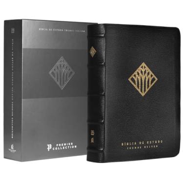 Imagem de Bíblia de estudo Thomas Nelson, NVI, capa em couro legítimo preto, Leitura Perfeita, Premier Collection | Bíblia com mais de 50 mil recursos