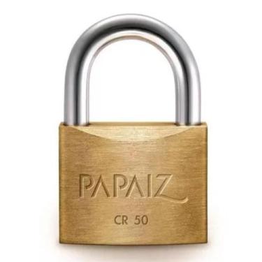 Imagem de Cadeado Maciço Latão Haste Curta Papaiz Cr 50mm - STORE AUTO