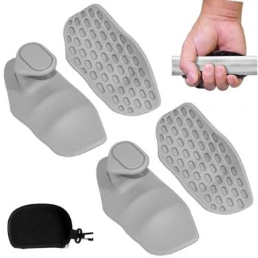 Imagem de 4PCS Finger Grip Exerciser, Anti-Slip Workout Grips Silicone Pull Up Crosstraining Palm Grips Gym Dumbbell Gripper Hand Grip Strength Tranier for Gym, Home(Gray)