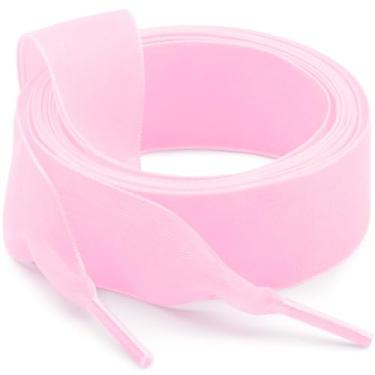 Imagem de WEGOODZF Cadarços de sapato de fita de cetim: cadarços de fio de neve planos de 2 cm para mulheres - 2 pares, 11 Rosa, 51 inch (130CM)