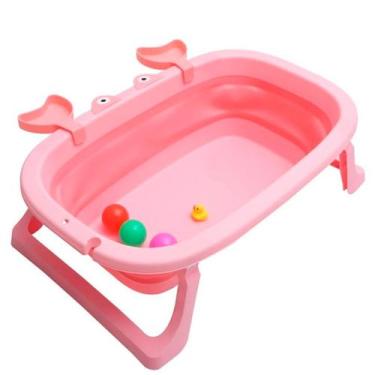 Imagem de Banheira Infantil Retrátil em Silicone Modelo Caranguejo - Rosa - SUPL