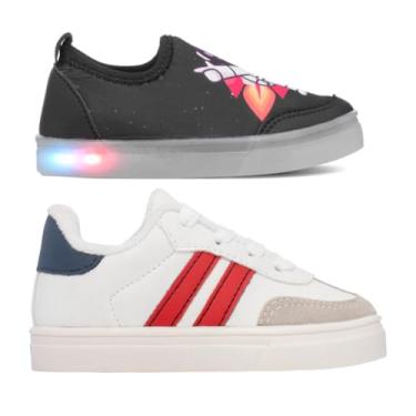 Imagem de Combo 2 Pares Tenis Infantil Casual Menino Funfy 550A (Vermelho, BR, Criança de 1 a 3 anos, Numérico, 24)