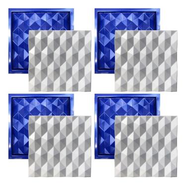 Imagem de Kit 4 Formas 3d Abs - Hexágonos 30x30 cm Placa Gesso Cimento