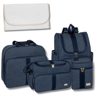 Imagem de Kit de Bolsa Maternidade 5 Peças com Mochila Clássica - Neném na Nuvem