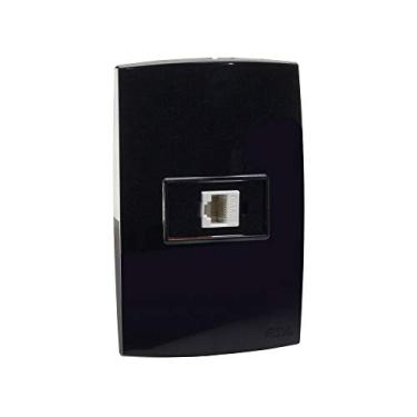 Imagem de Force Line - Conjunto Tomada Rede Rj45 Preto Rubi