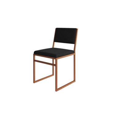 Imagem de Cadeira Isa Veludo Preta e Cobre