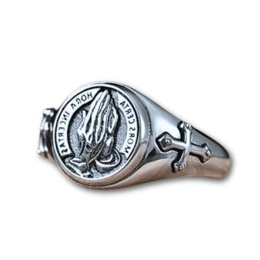 Imagem de Anel Masculino "Enjoy Your Life" - Prata, Regulável, Leve (5g), Estética Alternativa com Frase Reflexiva - Estilo Autêntico e Inspirador + Bolsa de veludo