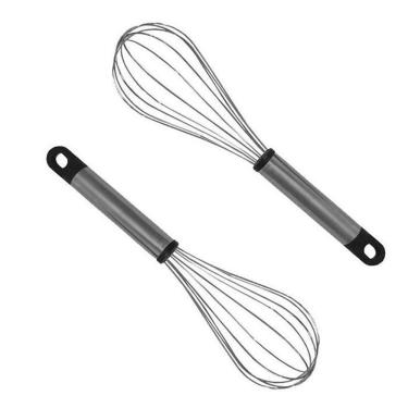Imagem de Kit 2 Batedores De Ovos E Massas Aço Inox Fouet Pequeno 21Cm
