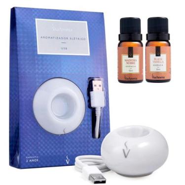 Imagem de Aromatizador De Ambientes Elétrico Usb Via Aroma Difusor Madeira Nobre