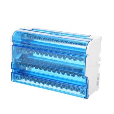 Imagem de SZITW Caixa de junção do bloco de terminais Caixa de junção monofásica de 4 níveis Caixa de distribuição de terminal 415 Caixa de terminal em trilho Din com tampa transparente Caixa de proteção de