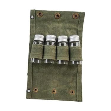 Imagem de Deevoka Camping Spice Kit Kit Jarros de vidro Portátil Sugar Sugar de especiarias com potes para caminhada de cozinha de pesca, Verde Escuro