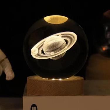 Imagem de Luminária 3d Bola De Cristal Led Iluminária Mesa Quarto Usb - Home Goo