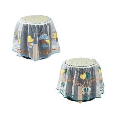 Imagem de NentMent Pacote com 2 capas de fritadeira a ar bordadas de renda digital para fritadeira a ar comprimida, forno, cafeteira, panela de pressão elétrica, panela de arroz, bancada, cozinha, pequeno