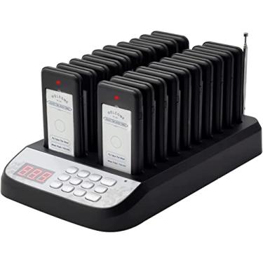 Imagem de WWMFS Sistema De Campainha Para Restaurante, 20 Pagers Sem Fio Para Restaurantes, Conjunto Com Vibração, Pisca-Pisca E Campainha, Sistema De Pager Para Restaurante Para Igreja, Hospital, Bar, Hotel,