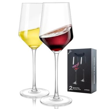 Imagem de MICHLEY Conjunto de taças de vinho de cristal de haste longa de 60 a 599 g sem chumbo para vinho tinto e branco, copos elegantes para casamentos, festas, presentes